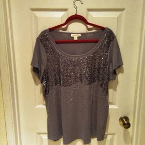 Coldwater Creek Sparkly Grey Top, Size 1X